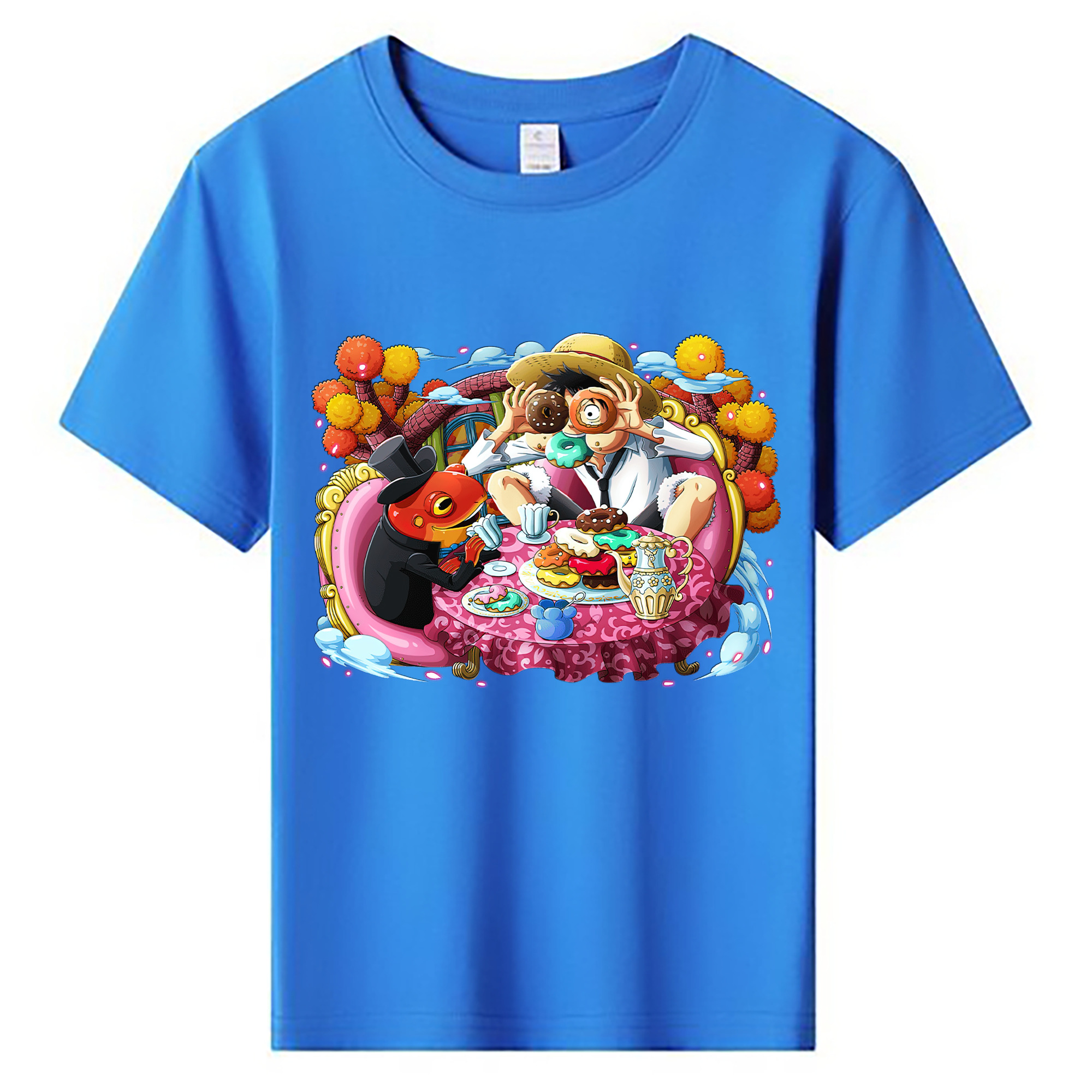 ワンピース モンキー・D・ルフィ ONE PIECE Monkey D. Luffy 綿100％キッズTシャツ（フロントプリント）